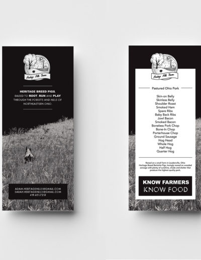 Rack Card for Heritage Hills Farms